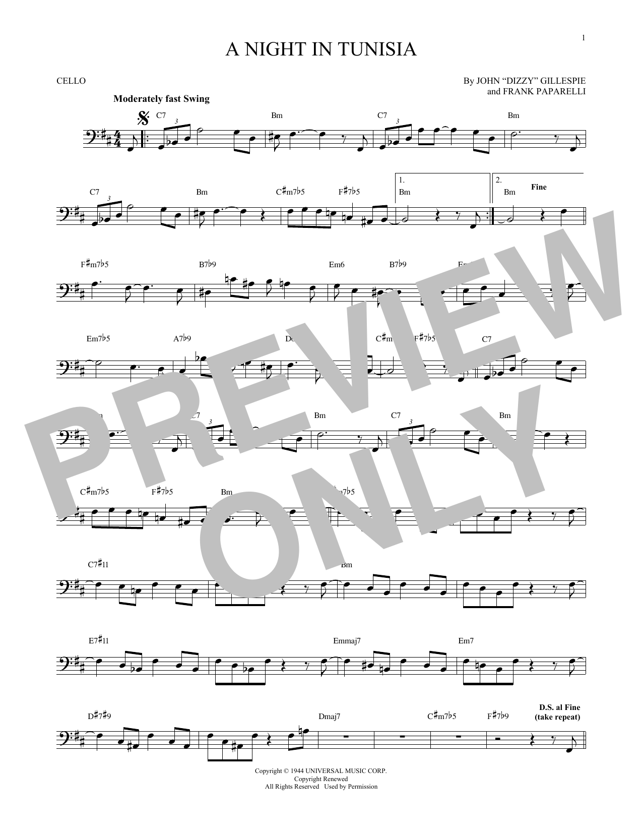 Produktgalerie: Seite 1 von 1 A Night In Tunisia, Dizzy Gillespie, Violoncello