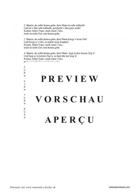 Product gallery: Page 3 of 3 Bäurin, du sollst heima gehn , , Piano and Voice
