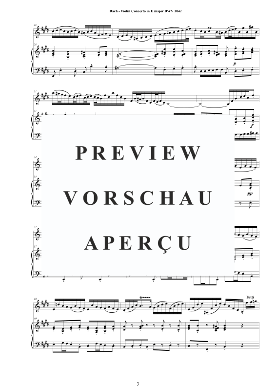 Produktgalerie: Seite 4 von 11 Violin Konzert E-Dur BWV 1042, , Violine und Klavier