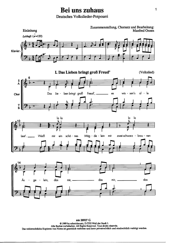 Product picture to: Bei uns zuhaus Manfred Onnen (Chorpartitur)