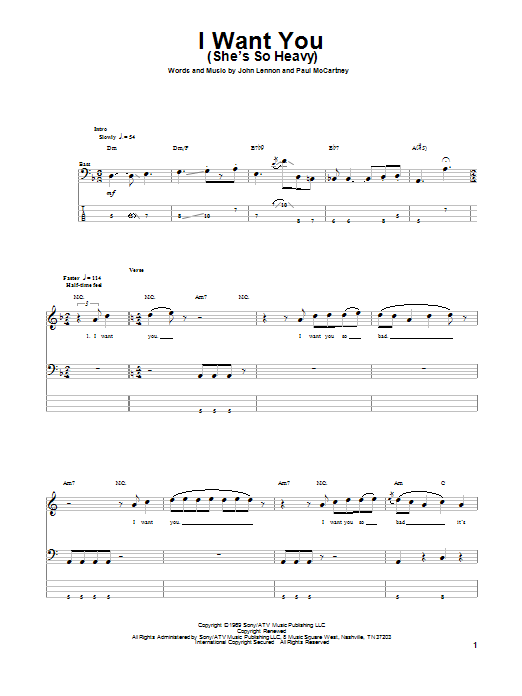 Produktgalerie: Seite 1 von 1 I Want You (She's So Heavy), The Beatles, E-Bass