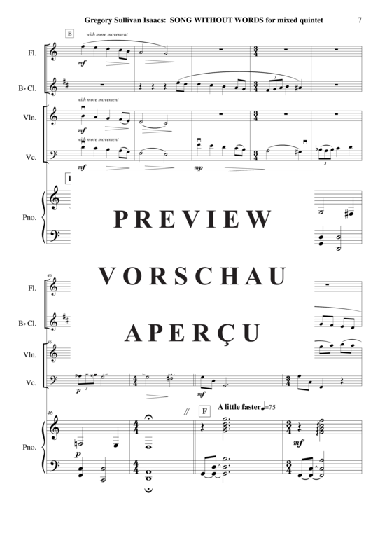 Product gallery: Page 8 of 21 Song Without Words , , (flute, clarinet in Bb, violin, cello + piano)