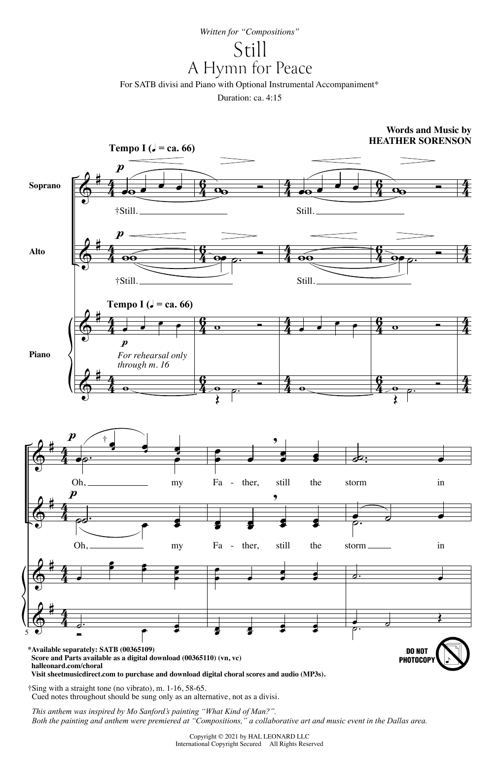 Product picture to: Still (A Hymn For Peace)