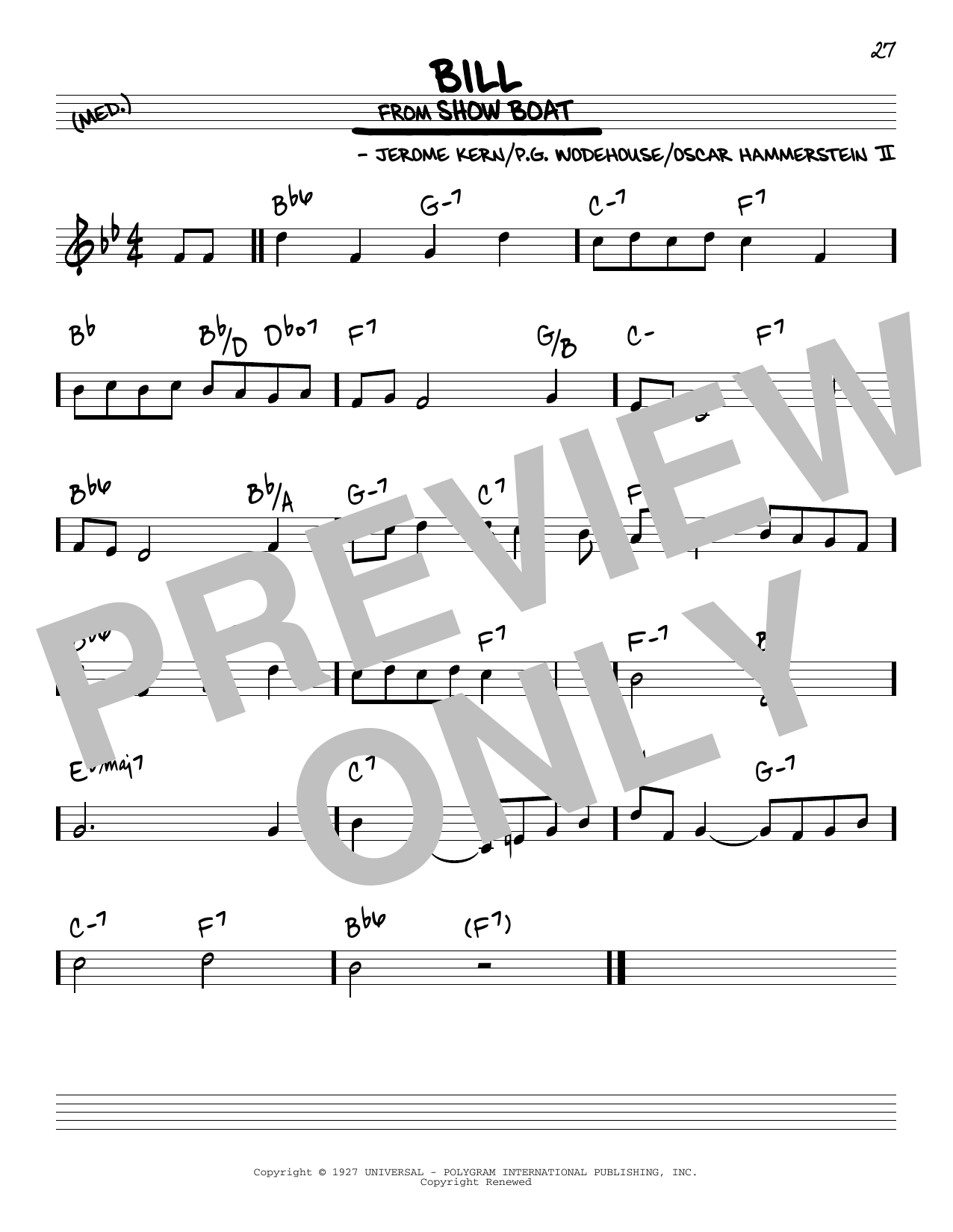 Product gallery: Page 1 of 1 Bill, Jerome Kern