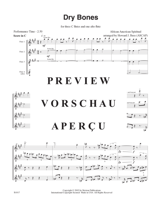 Product gallery: Page 4 of 15 Dry Bones , , (3 flutes in C and one alto flute)