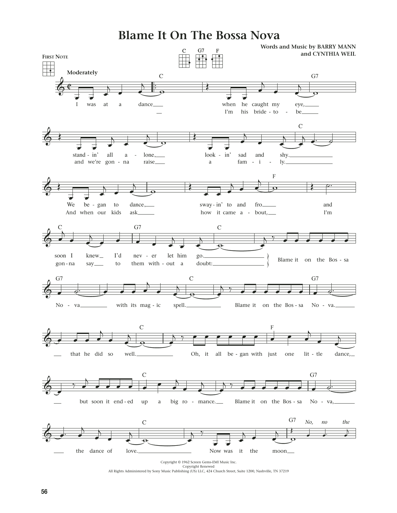 Produktgalerie: Seite 1 von 1 Blame It On The Bossa Nova (from The Daily Ukulele) (arr. Jim Beloff), Eydie Gorme, Ukulele