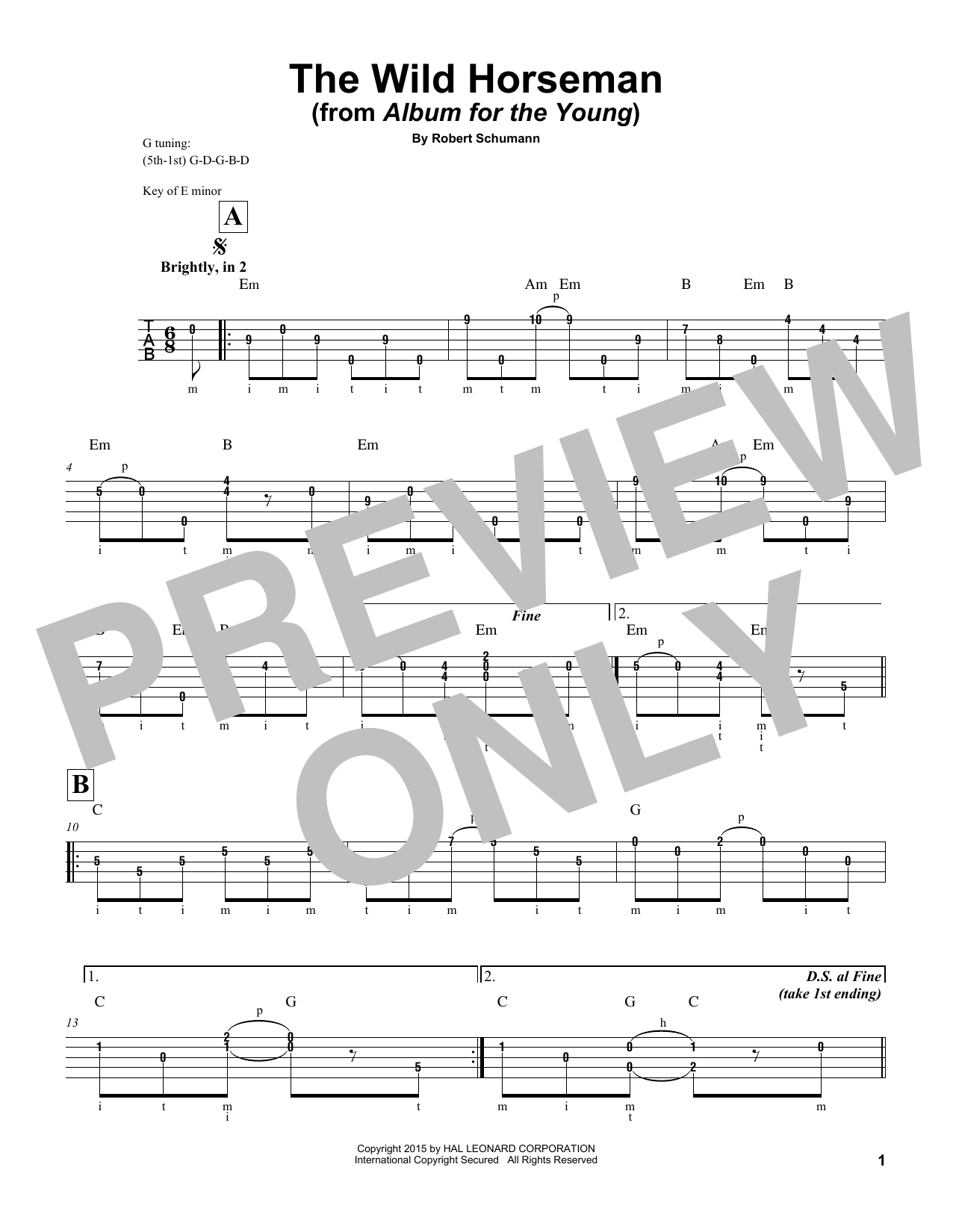 Produktgalerie: Seite 1 von 1 The Wild Horseman, Op. 68, No. 8, Robert Schumann, Banjo