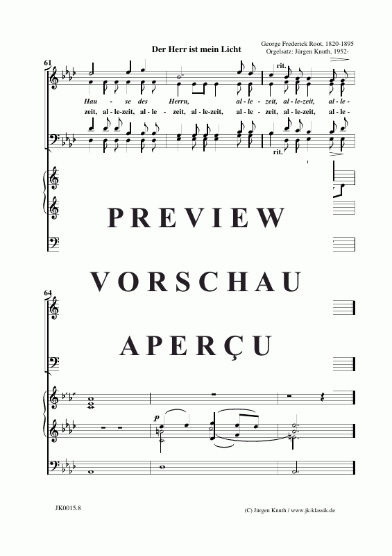 Produktgalerie: Seite 9 von 11 Der Herr ist mein Licht, , Gemischter Chor + Orgel