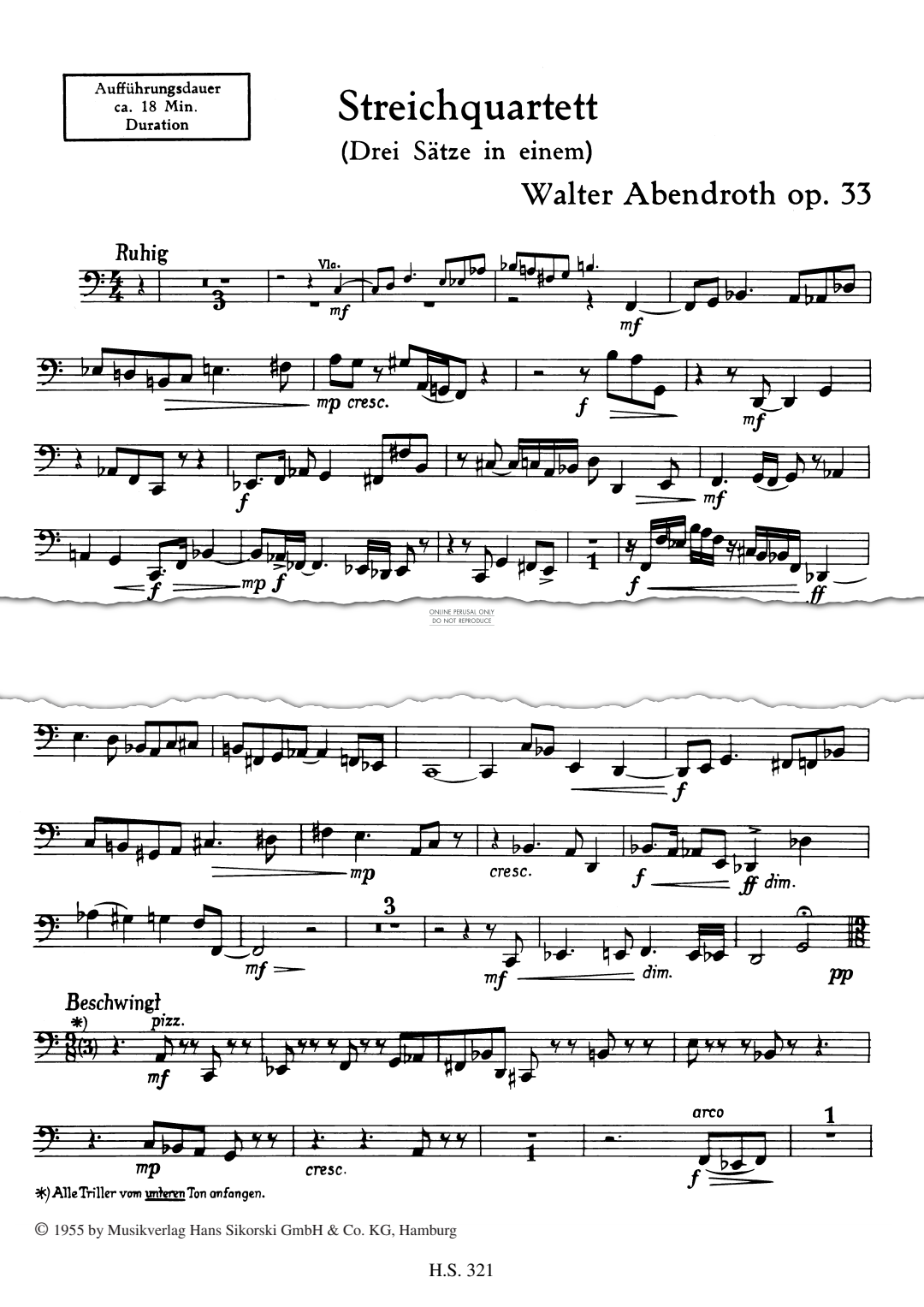 Product picture to: String Quartet (Three movements in one)