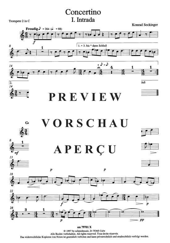 Produktgalerie: Seite 3 von 5 Concertino , , (Blechbläserquintett + Orgel) Trompete 2 in C