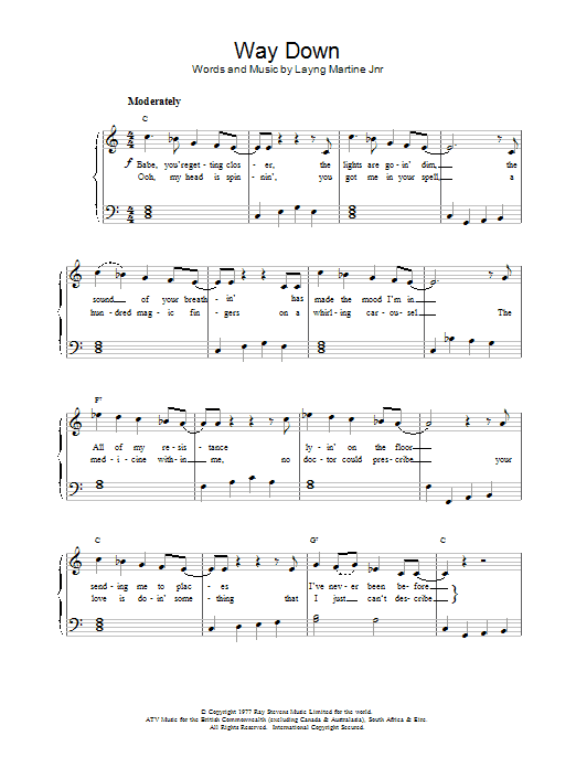 Produktgalerie: Seite 1 von 1 Way Down, Elvis Presley, Klavier