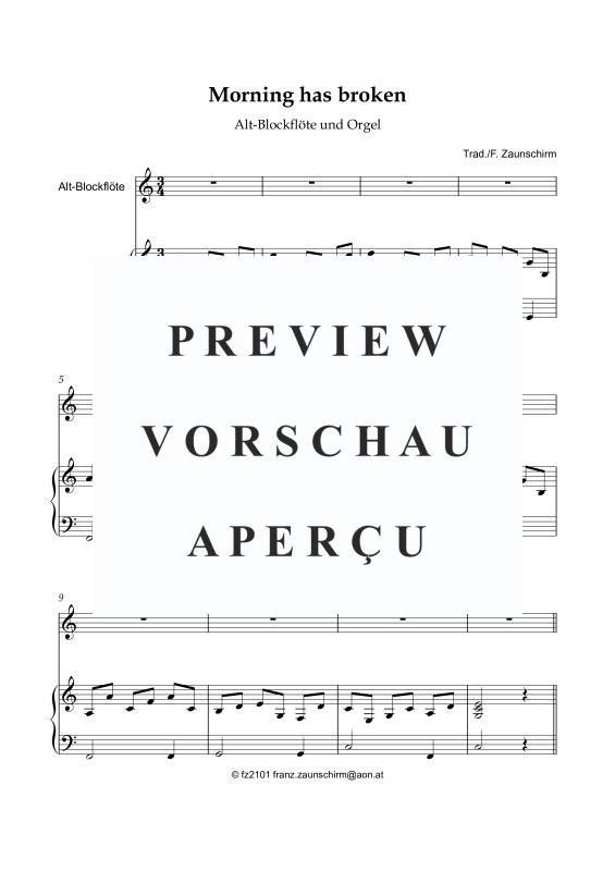 gallery: Morning has broken, , Alt-Blockflöte und Orgel