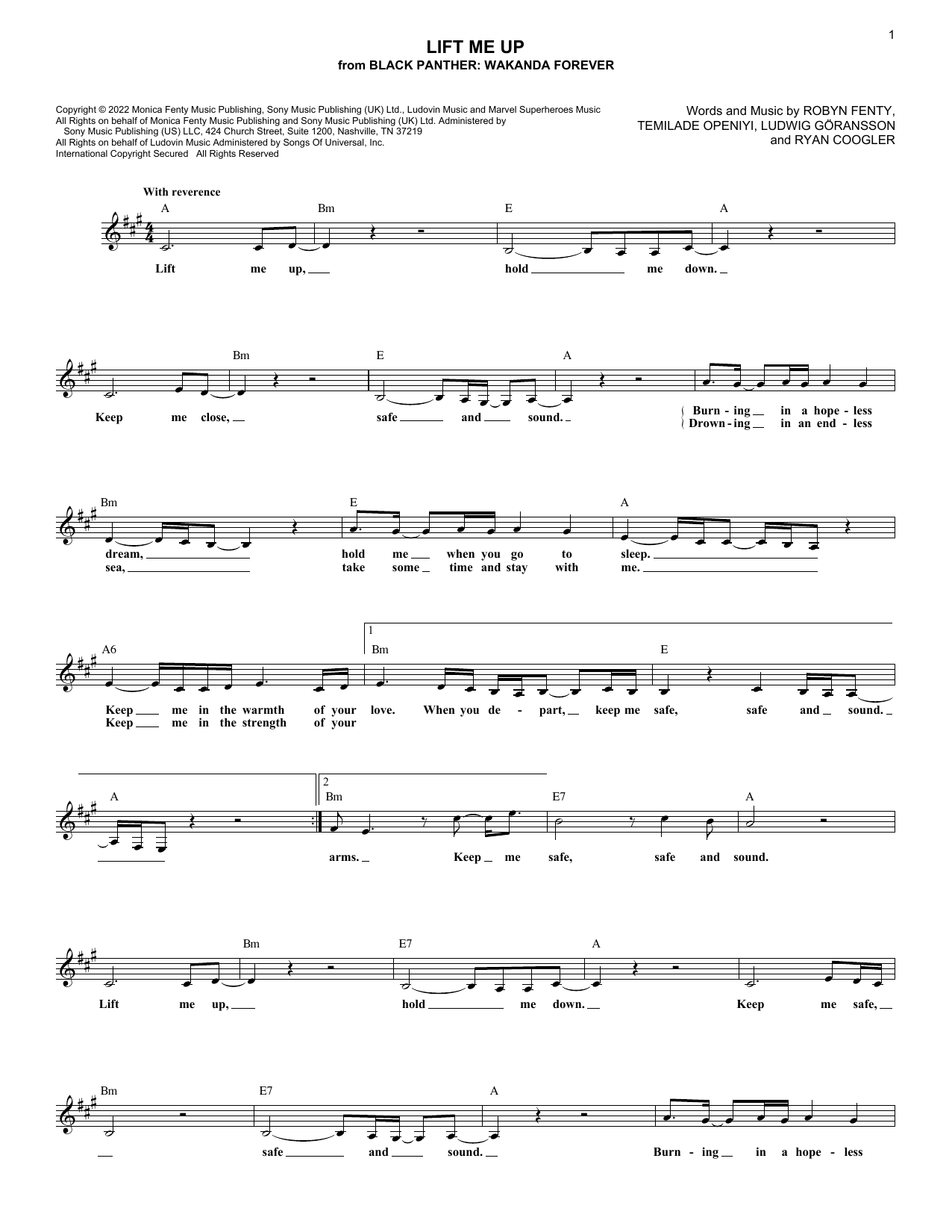 Produktbild zu: Lift Me Up (from Black Panther: Wakanda Forever)