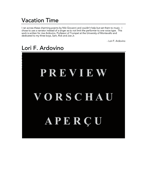 Produktgalerie: Seite 4 von 11 Vacation Time, , (Trompete und Erzähler)