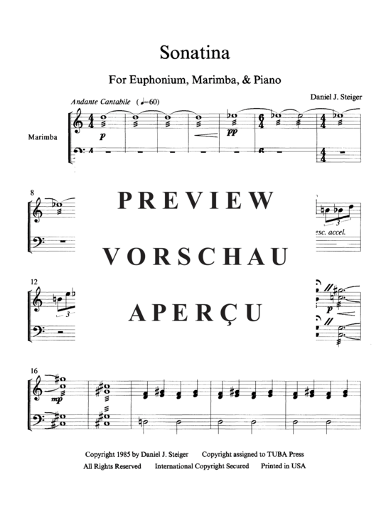 Produktgalerie: Seite 17 von 21 Sonatina , , (Euphonium, Marimba + Klavier)