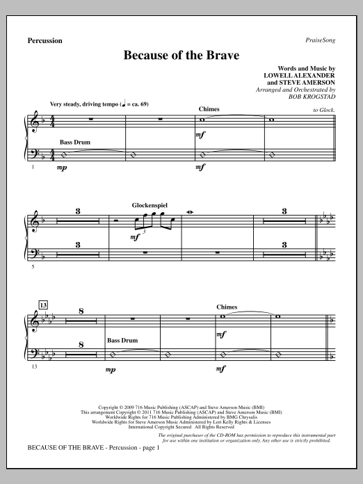 Produktgalerie: Seite 1 von 1 Because Of The Brave - Percussion, Bob Krogstad, Chor