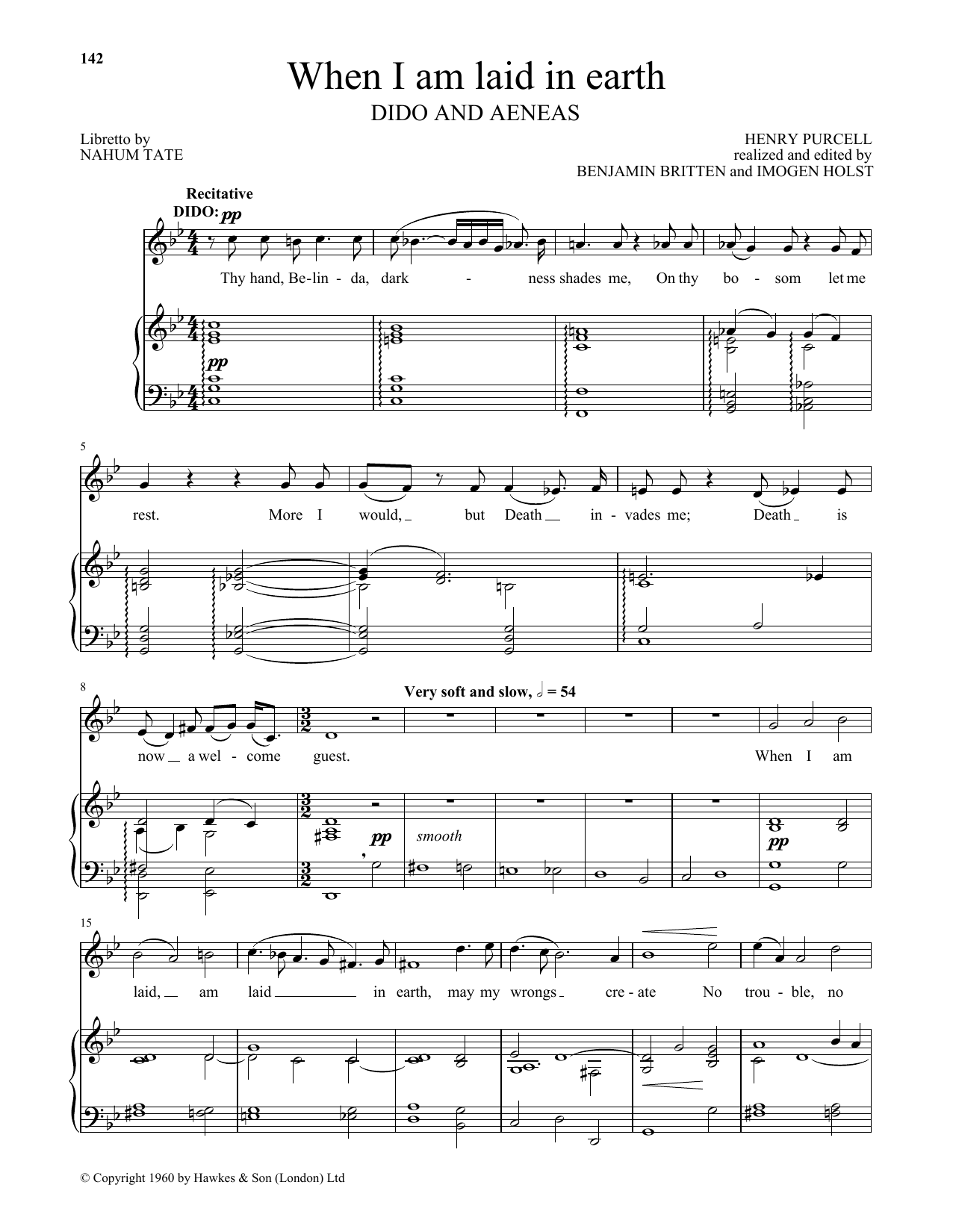 Product picture to: When I am laid in earth (from Dido and Aeneas)