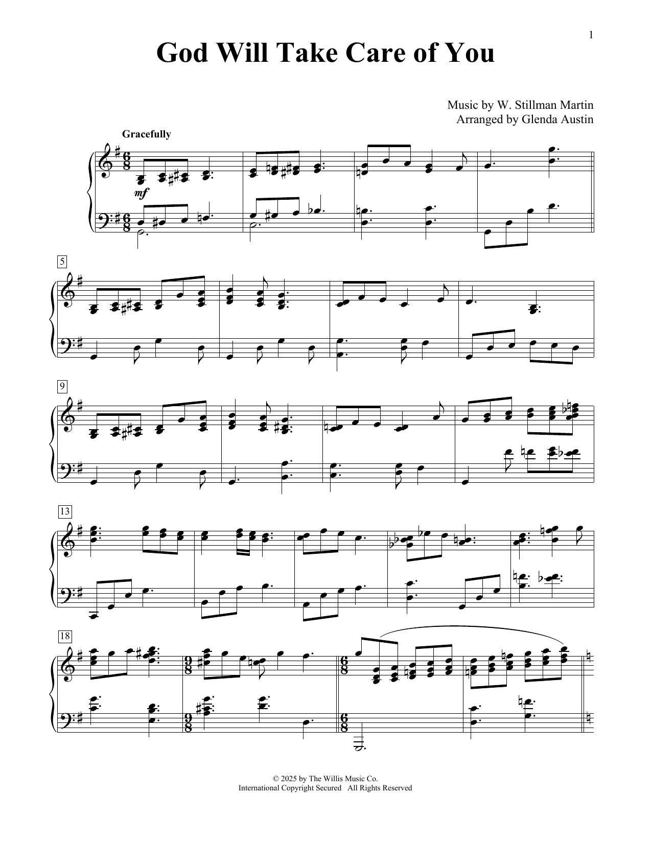 Produktbild zu: God Will Take Care Of You (arr. Glenda Austin)