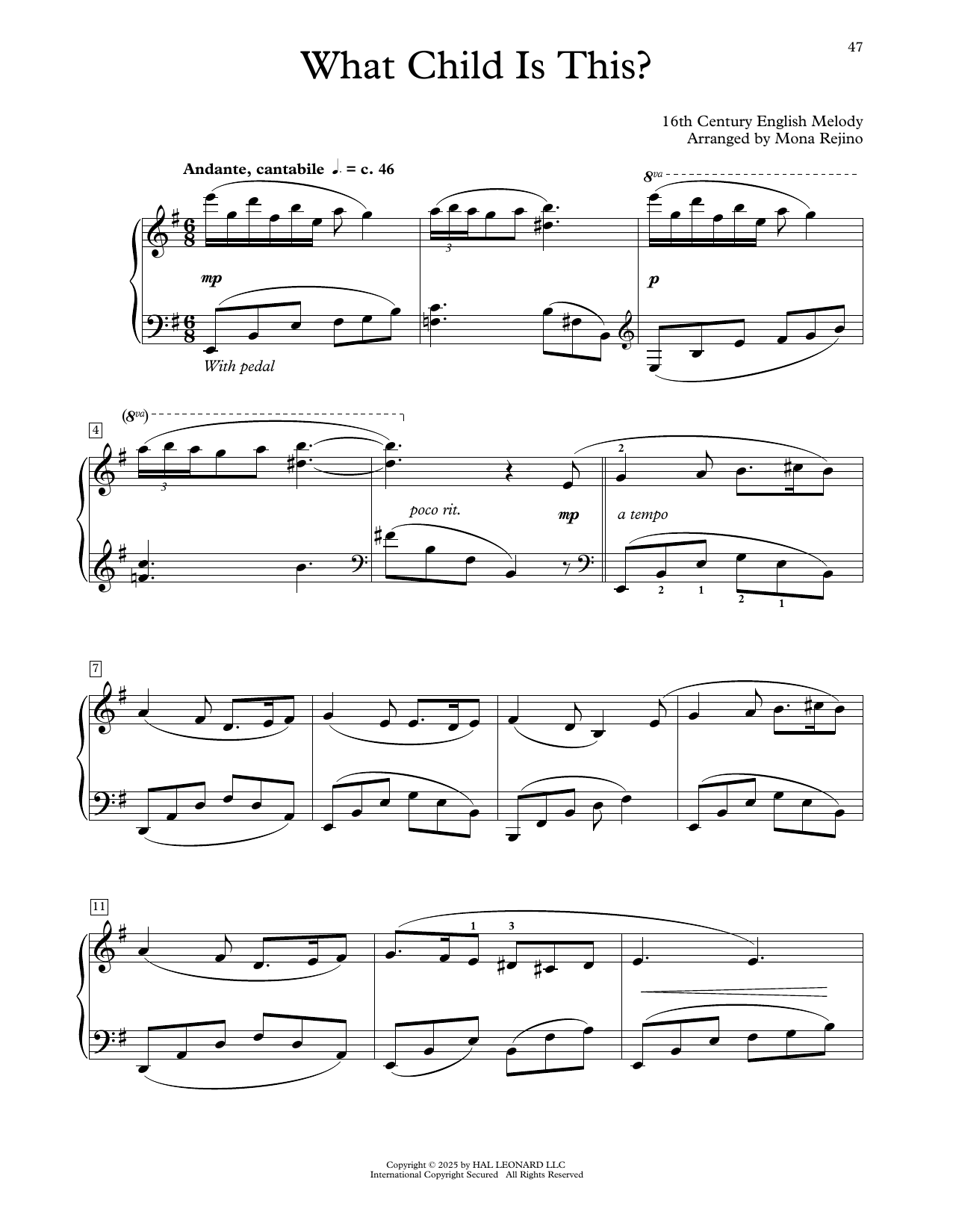 Produktgalerie: Seite 1 von 1 What Child Is This? (arr. Mona Rejino), 16th Century English Melody, Klavier