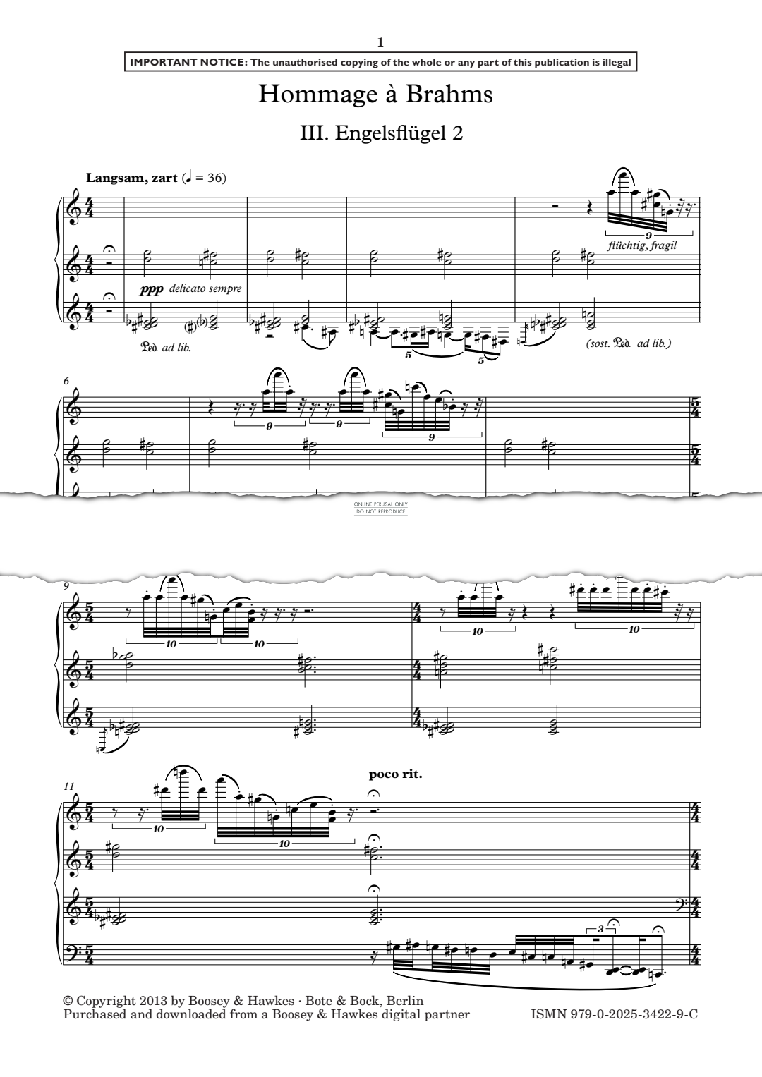 Produktgalerie: Seite 1 von 1 Hommage à Brahms - III, Brett Dean, Klavier