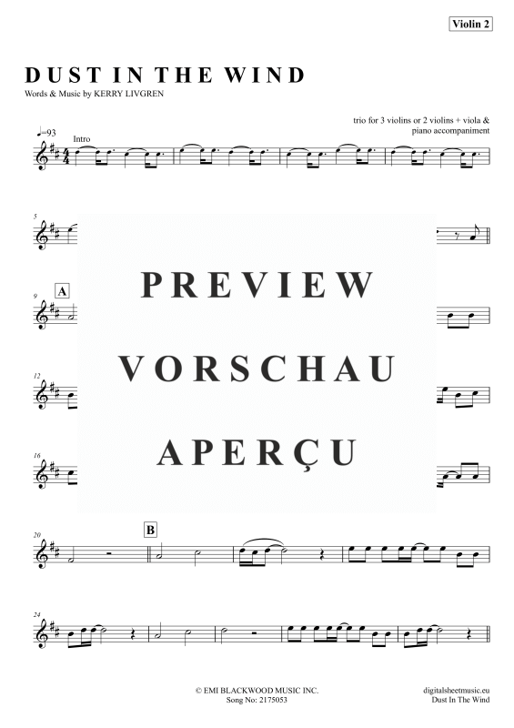 Product gallery: Page 11 of 11 Dust In The Wind, Kansas, (violin trio + piano)