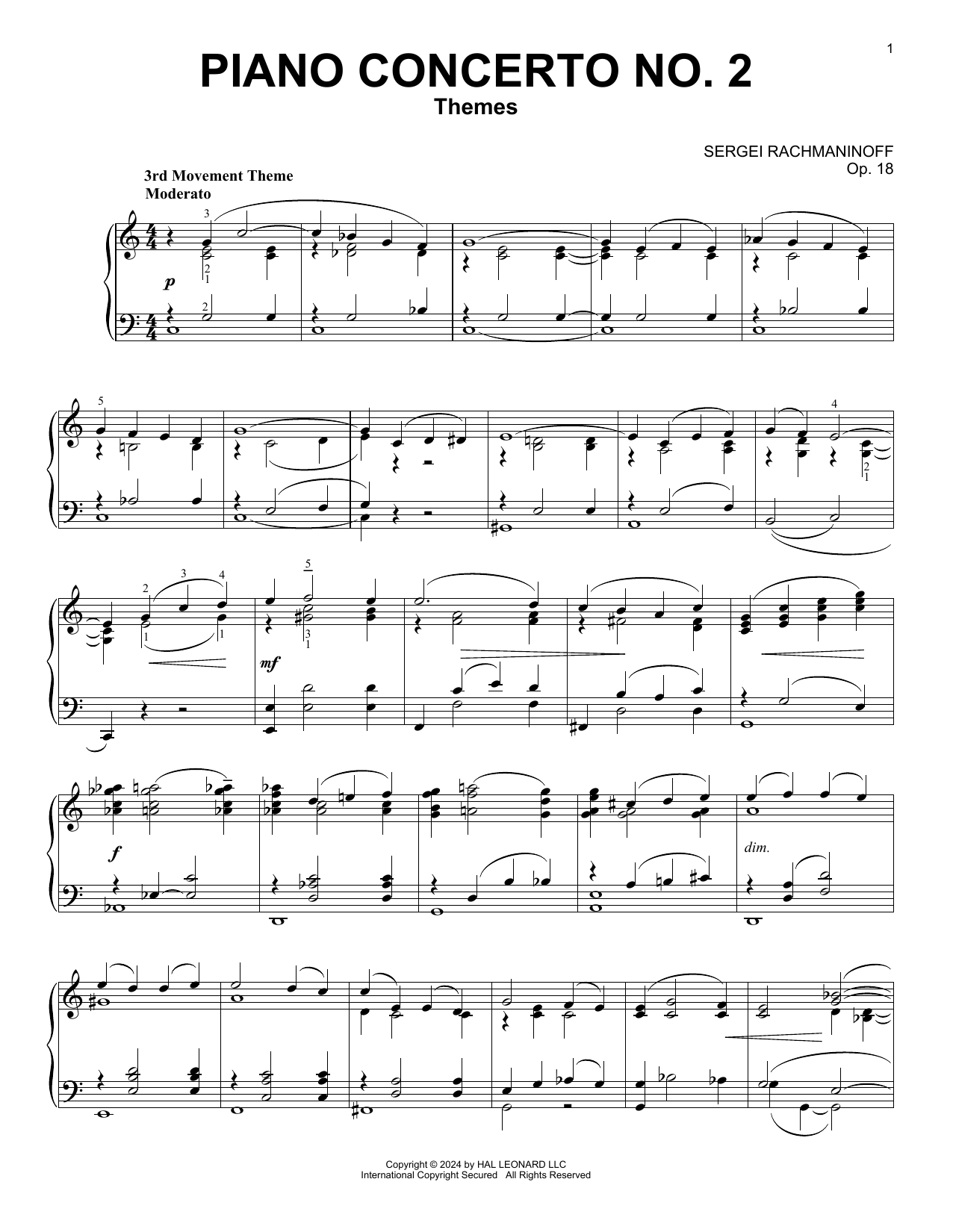 Product picture to: Piano Concerto No. 2 In C Minor, Op. 18