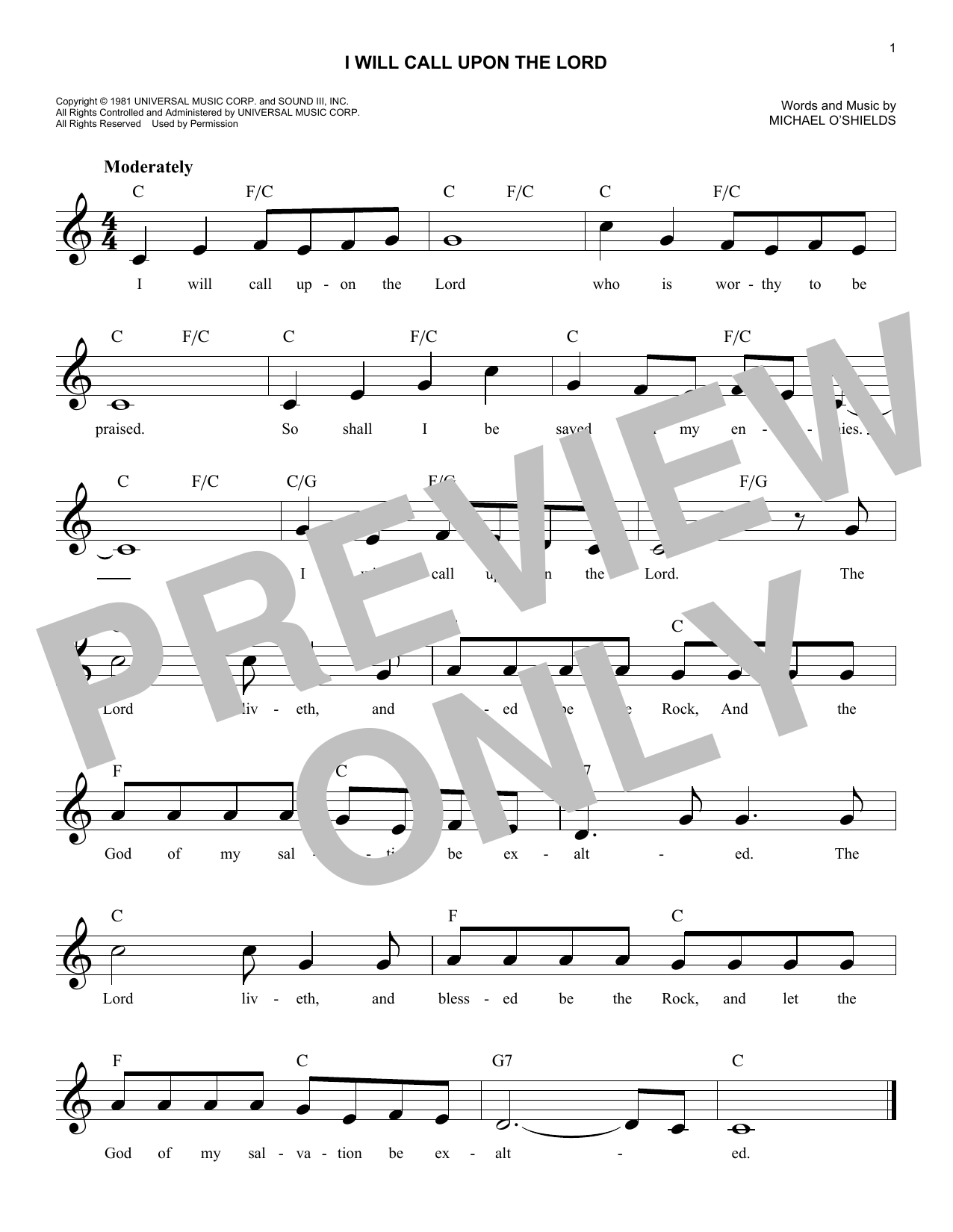 Produktbild zu: I Will Call Upon The Lord