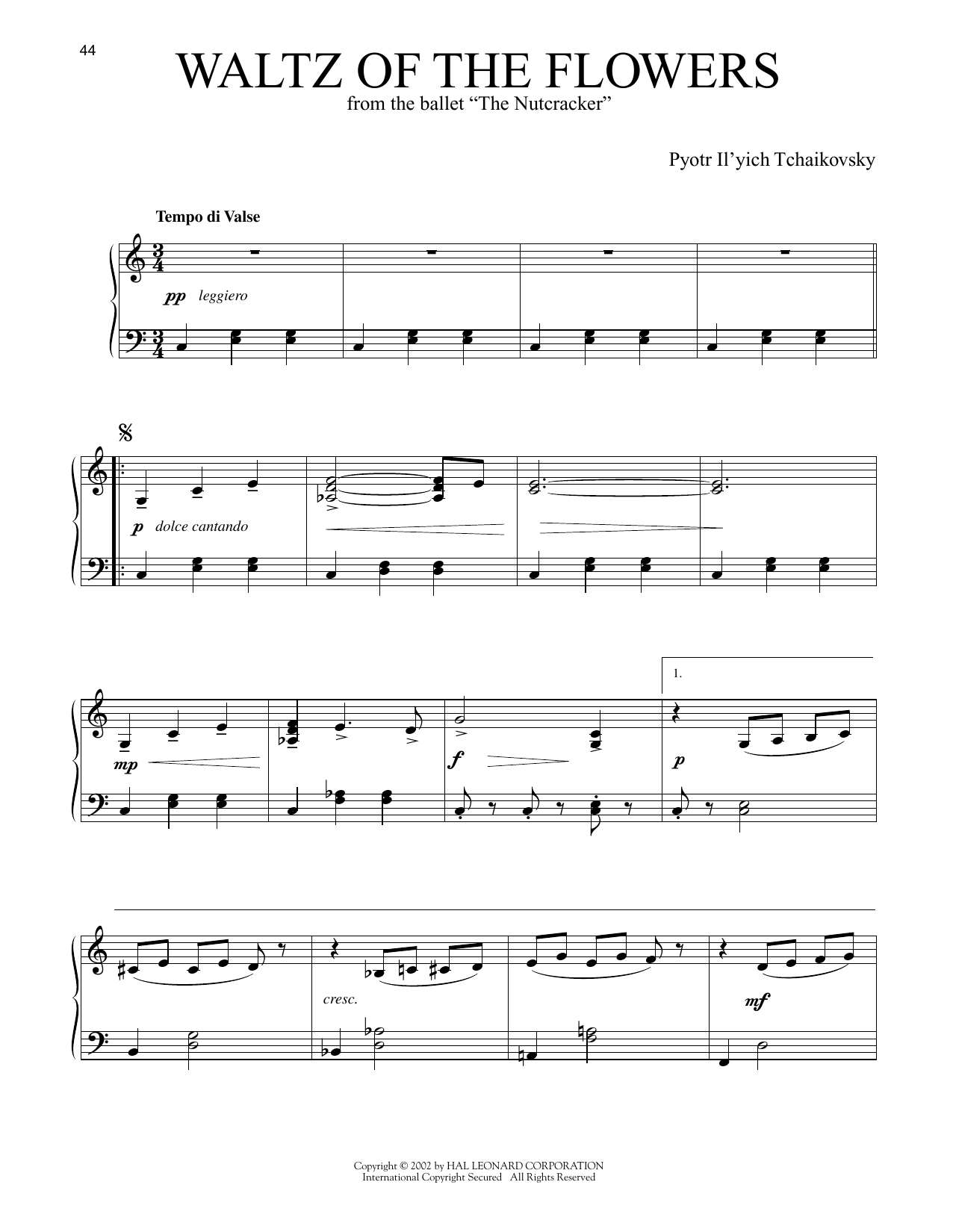 Produktgalerie: Seite 1 von 1 Waltz Of The Flowers, Op. 71a, Pyotr Il'yich Tchaikovsky, Klavier