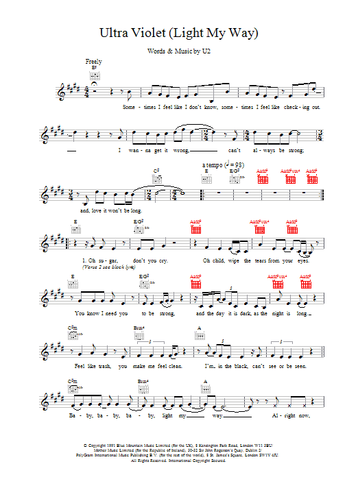 Produktgalerie: Seite 1 von 1 Ultra Violet (Light My Way), U2, Melodieinstrument