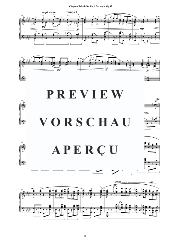 Produktgalerie: Seite 6 von 11 Ballade Nr. 3 As-Dur Op. 47, , Klavier Solo