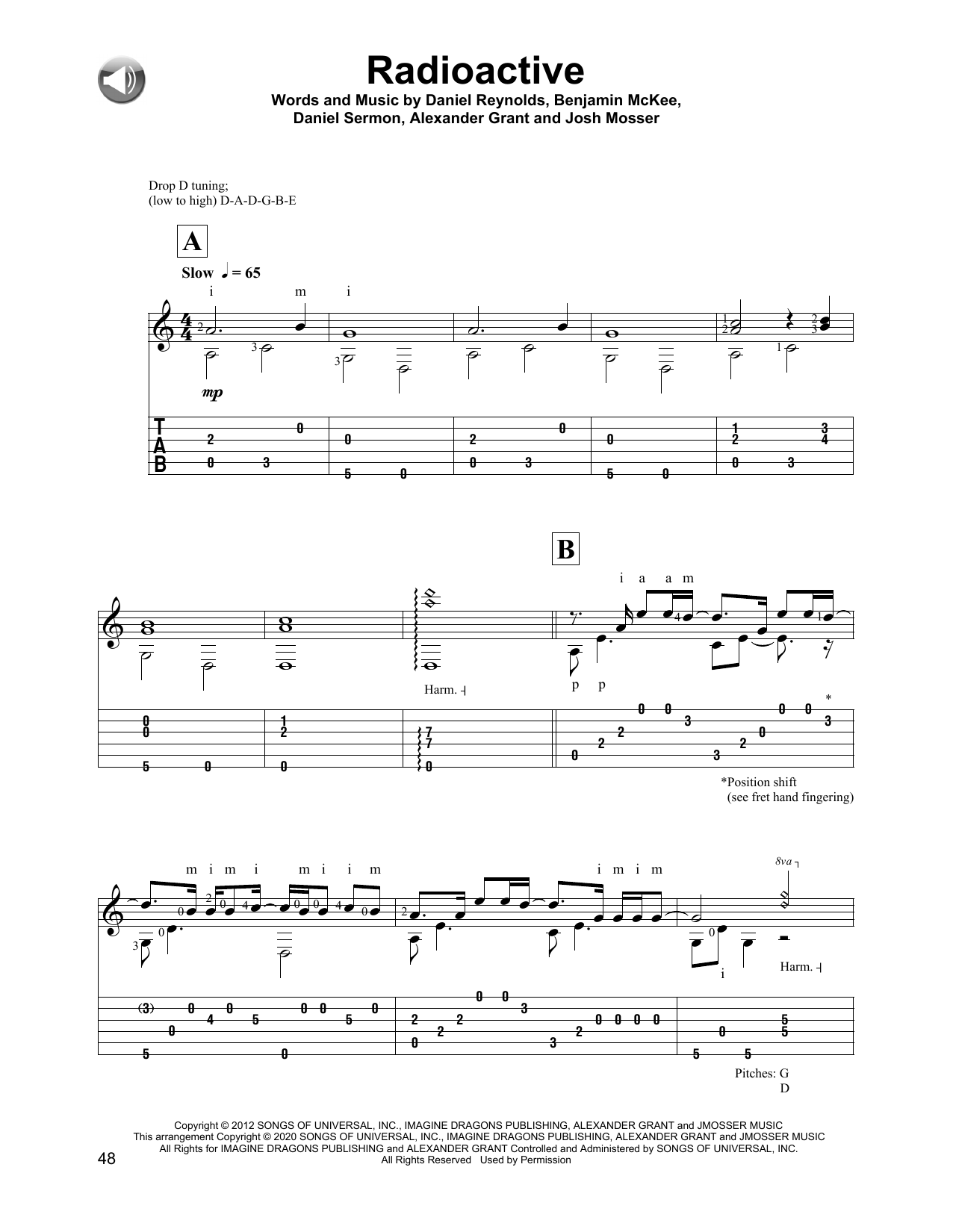 Produktgalerie: Seite 1 von 1 Radioactive, Imagine Dragons, Gitarre