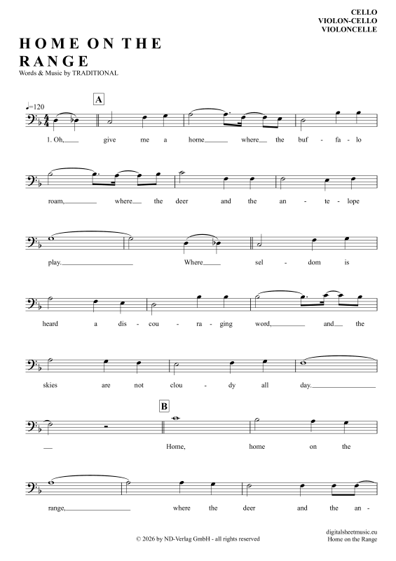 Product picture to: Home On The RangeAmerican Folk Song
