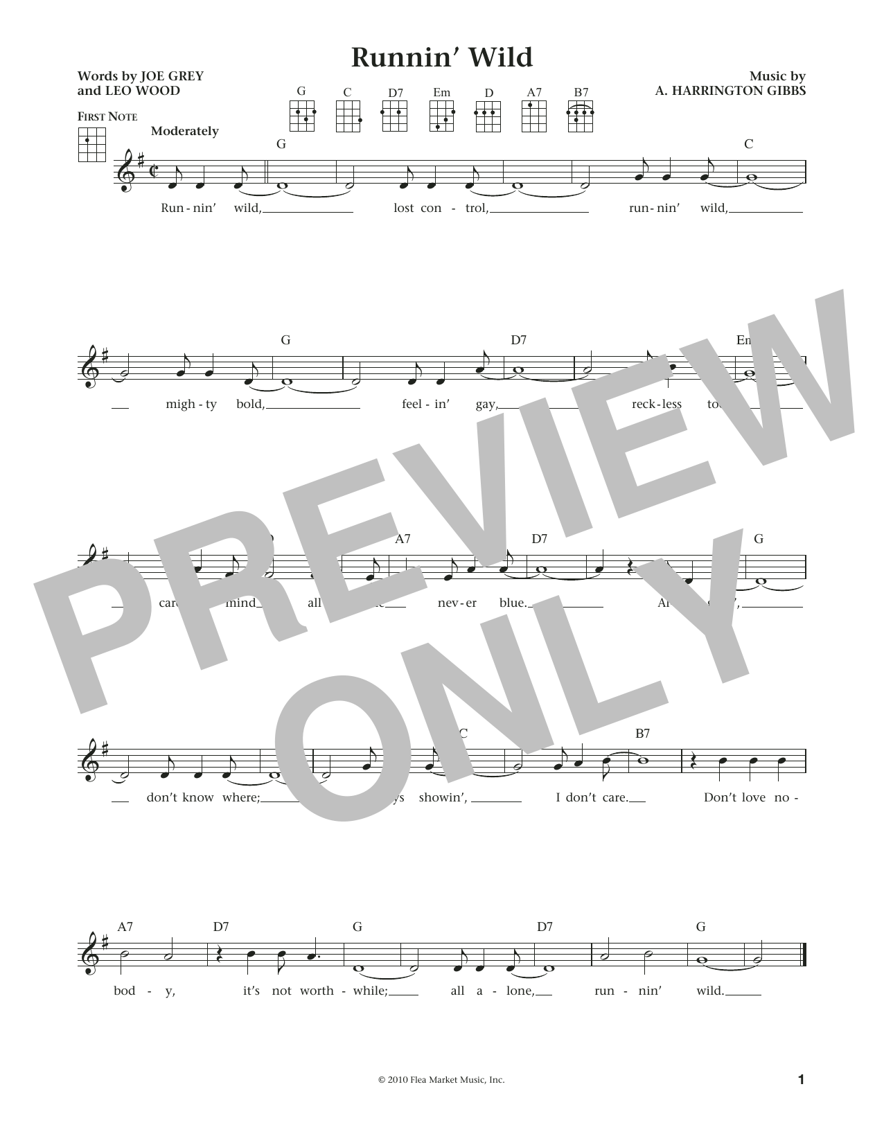 Product gallery: Page 1 of 1 Runnin' Wild (from The Daily Ukulele) (arr. Liz and Jim Beloff), Leo Woods