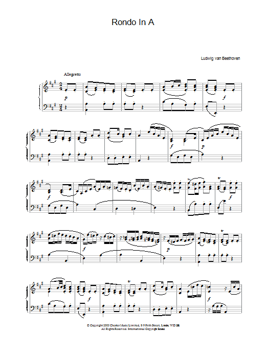 Product gallery: Page 1 of 1 Rondo In A, Ludwig Van Beethoven