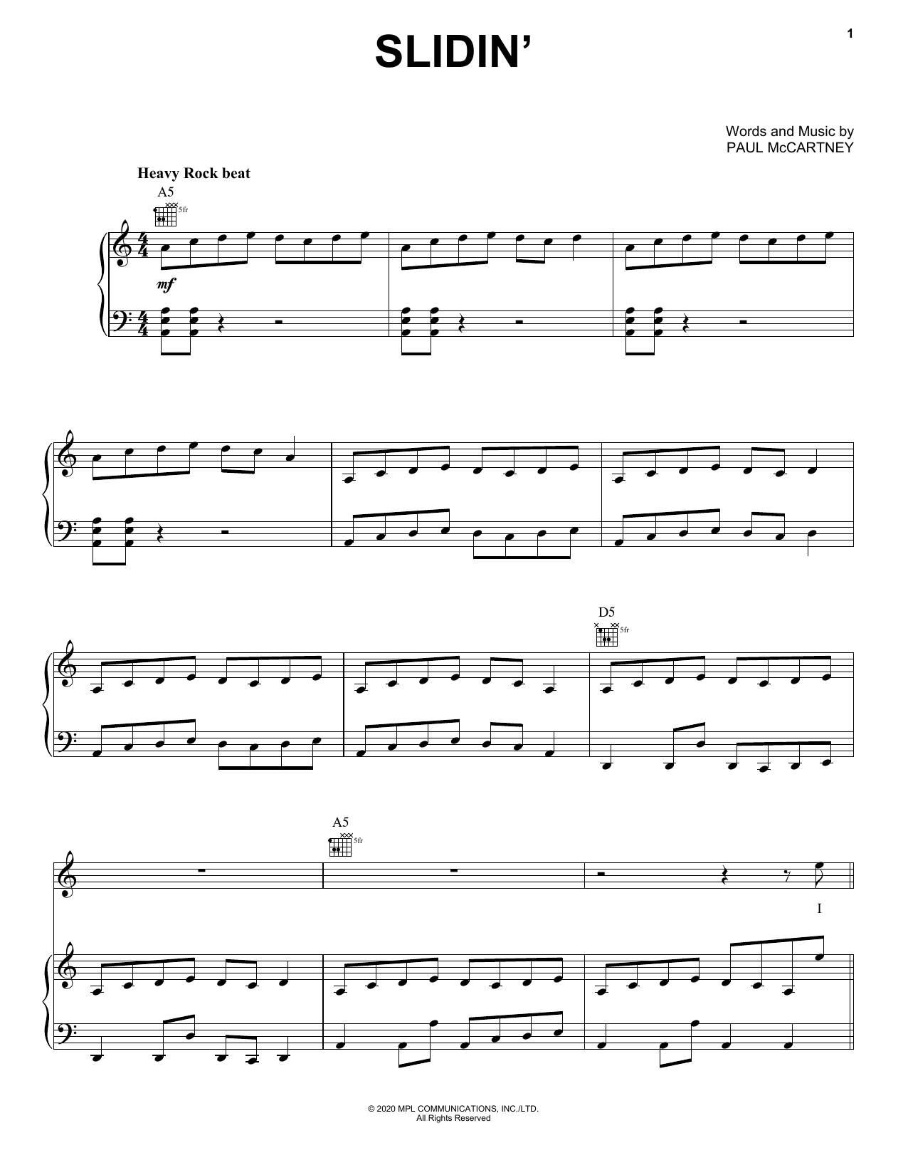 Produktgalerie: Seite 1 von 1 Slidin', Paul McCartney, Gesang, Gitarre, Klavier