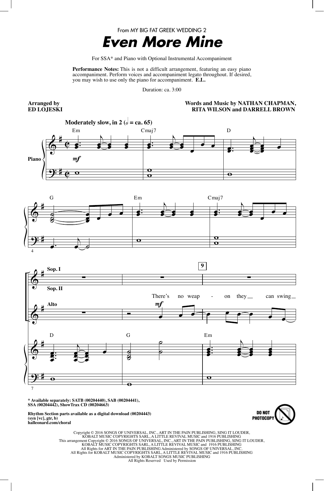 Produktgalerie: Seite 1 von 1 Even More Mine (arr. Ed Lojeski), Rita Wilson, Chor