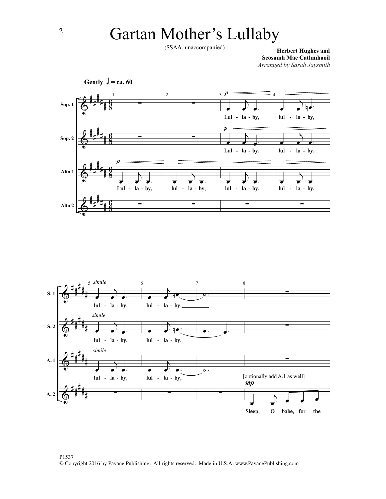 Produktgalerie: Seite 1 von 1 Gartan Mother's Lullaby, Sarah Jaysmith, Chor