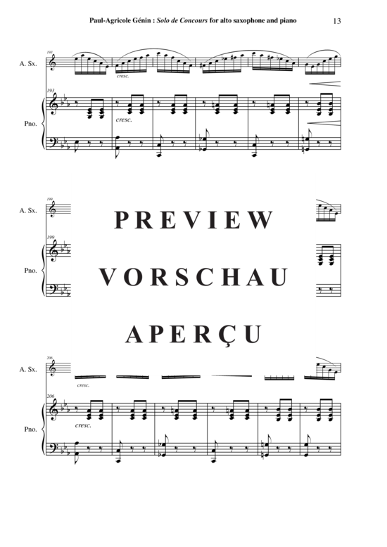 Product gallery: Page 14 of 21 Solo de Concours, opus 13 , , (alto saxophone + piano)