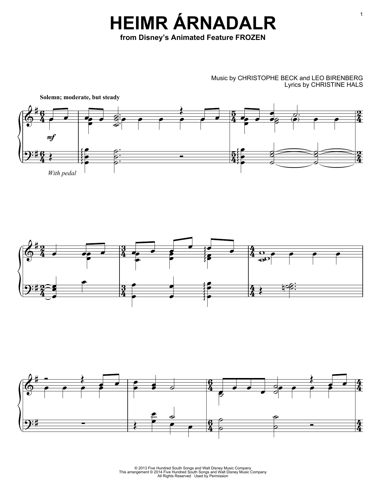 Produktbild zu: Heimr Arnadalr (from Disney's Frozen)