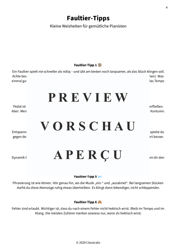 Product gallery: Page 6 of 11 Langsame Stücke für Faultier-Pianisten - In vereinfachten Fassungen, , Solo Piano