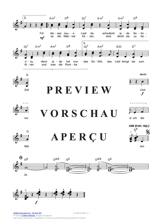 Produktgalerie: Seite 9 von 13 Am Zuckerhut , Schneider, Willy/Carol, Rene/Mac, Danielle, (Melodie-Stimmen in C/B/Es)