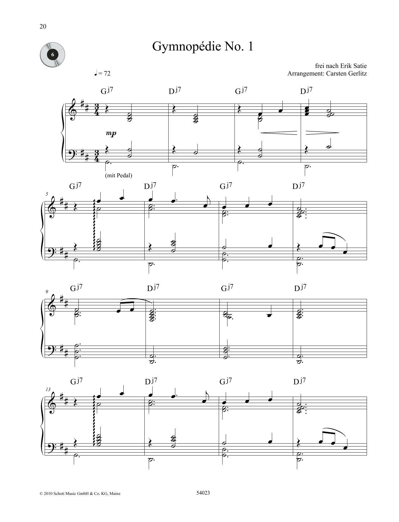 Product gallery: Page 1 of 1 Gymnopédie No. 1, Erik Satie