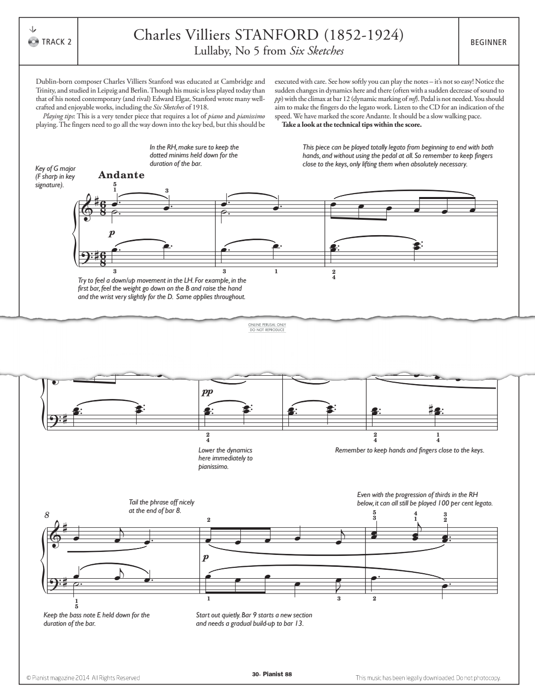 Product gallery: Page 1 of 1 Lullaby, No.5 (from 'Six Sketches'), Charles Villiers Stanford