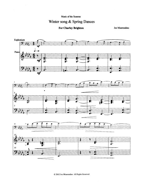 Product picture to: Winter Song and Spring DancesJoe Miserendino
