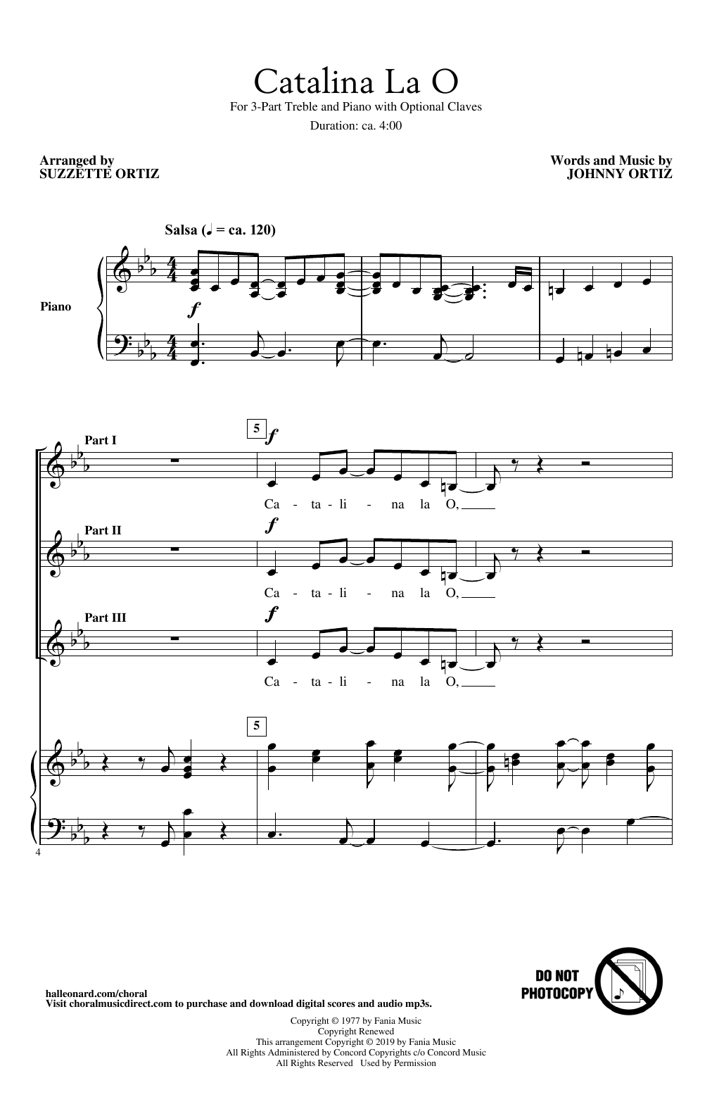 Produktgalerie: Seite 1 von 1 Catalina La O (arr. Suzzette Ortiz), Johnny Ortiz, Chor