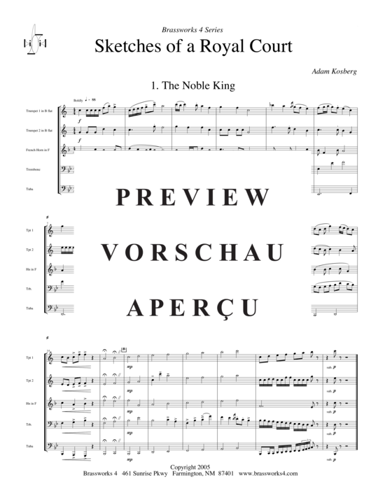 Produktgalerie: Seite 2 von 14 Sketches of a Royal Court - 3 Sätze , , (Blechbläserquintett)