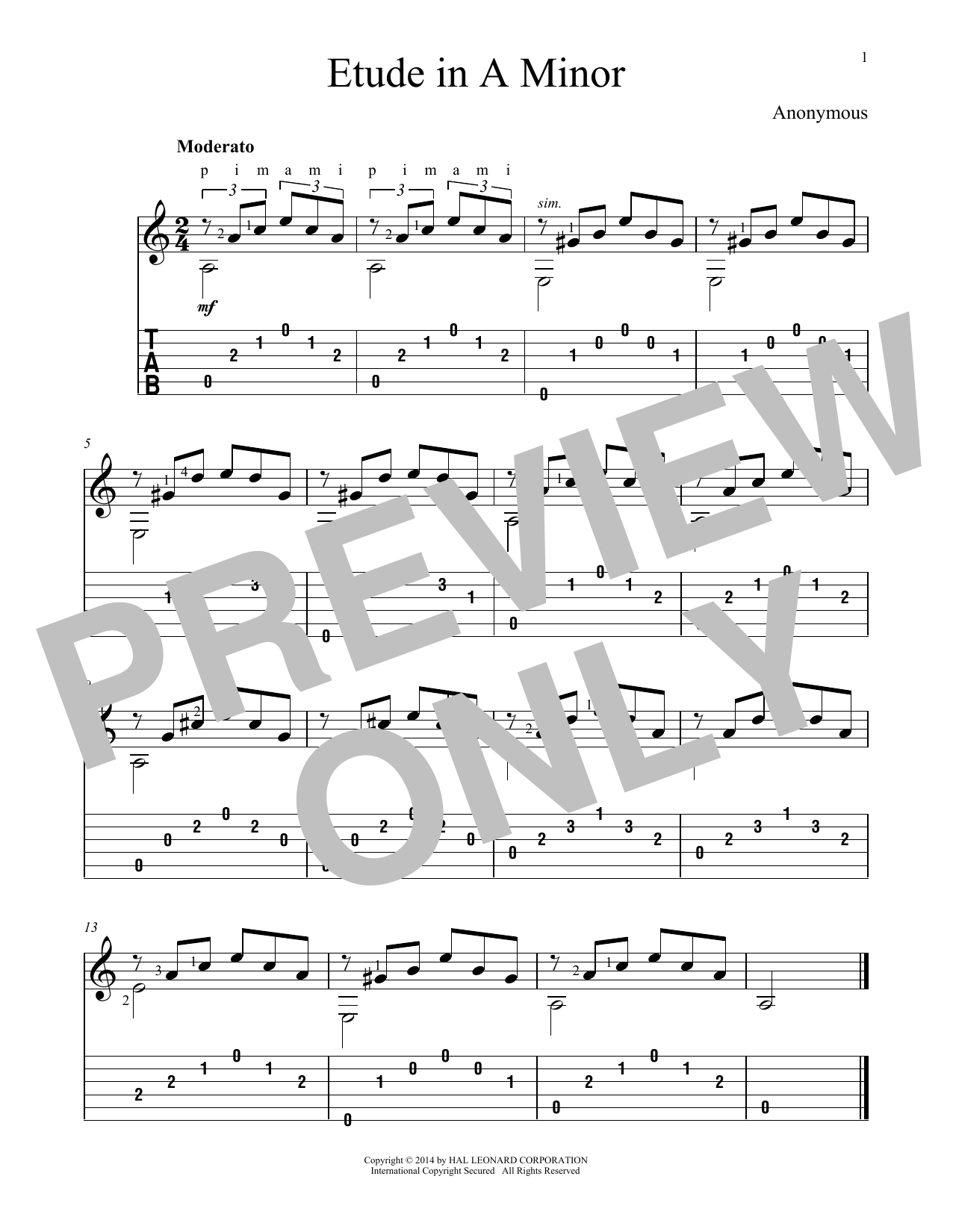Produktbild zu: Etude In A Minor