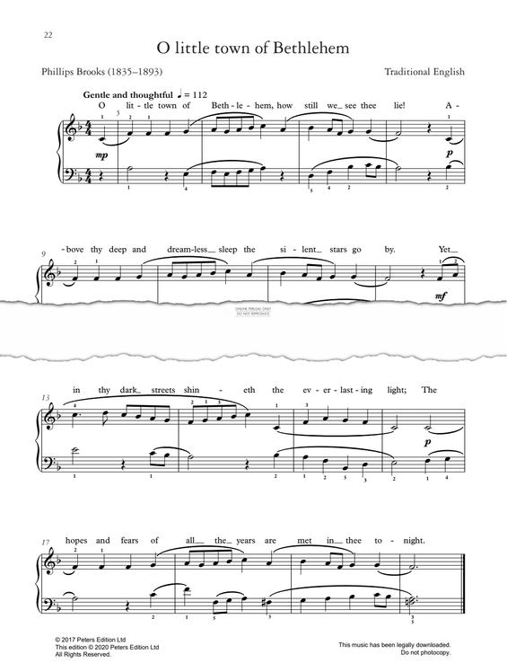 Produktgalerie: Seite 1 von 1 O Little Town Of Bethlehem, English Traditional, Gesang, Klavier