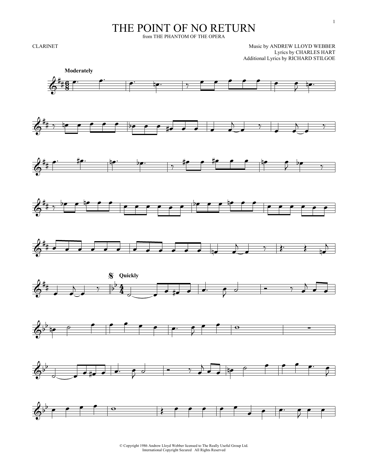Product gallery: Page 1 of 1 The Point Of No Return (from The Phantom Of The Opera), Andrew Lloyd Webber