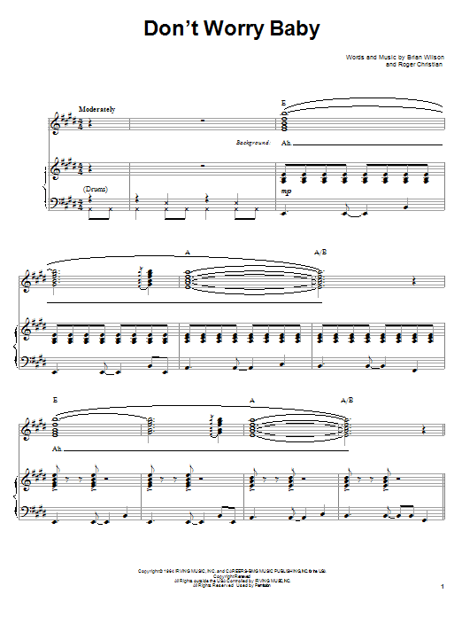 Produktgalerie: Seite 1 von 1 Don't Worry Baby, The Beach Boys, Gesang, Klavier